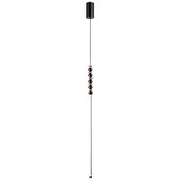 Светильник подвесной Monella 7187/12L Odeon Light чёрный на 1 лампу, основание чёрное в стиле хай-тек бусы