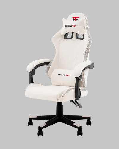 Кресло спортивное TopChairs Druid, белый УТ000039468 Stool Group, белый/экокожа, ножки/полимер/чёрный, размеры - 1170*1270**** фото 7