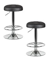 Табурет барный набор 2 шт. SET-2 5008-LM BRUNO, цвет сиденья черный, цвет основания хром Dobrin, /экокожа, ножки/металл/хром, размеры - 610*830***360*360 Табурет барный набор 2 шт. SET-2 5008-LM BRUNO, цвет сиденья черный, цвет основания хром Dobrin, /экокожа, ножки/металл/хром, размеры - 610*830***360*360