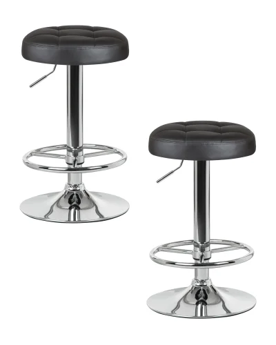 Табурет барный набор 2 шт. SET-2 5008-LM BRUNO, цвет сиденья черный, цвет основания хром Dobrin, /экокожа, ножки/металл/хром, размеры - 610*830***360*360 Табурет барный набор 2 шт. SET-2 5008-LM BRUNO, цвет сиденья черный, цвет основания хром Dobrin, /экокожа, ножки/металл/хром, размеры - 610*830***360*360