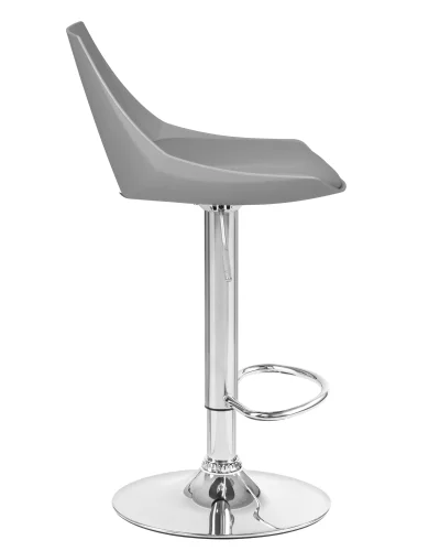 Стул барный 3000-LM ROCKY, цвет сиденья серый, цвет основания хром Dobrin, серый/экокожа, ножки/металл/хром, размеры - 830*1040***380*480 фото 3