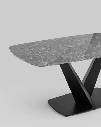Стол обеденный Аврора, 180*90, керамика черная УТ000036907 Stool Group столешница чёрная из керамика фото 3