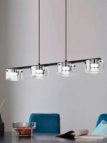 Светильник подвесной LED Copillos 39875 Eglo серый чёрный 4 лампы, основание чёрное в стиле современный  фото 2