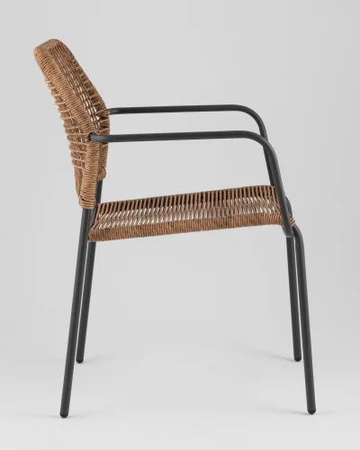 Стул Solaia, светло-коричневый УТ000039918 Stool Group, коричневый/ротанг, ножки/металл/чёрный, размеры - *800**** фото 6