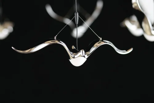 Люстра подвесная LED Adriana APL.033.03.40 Aployt хром на 8 ламп, основание хром в стиле современный птички фото 2