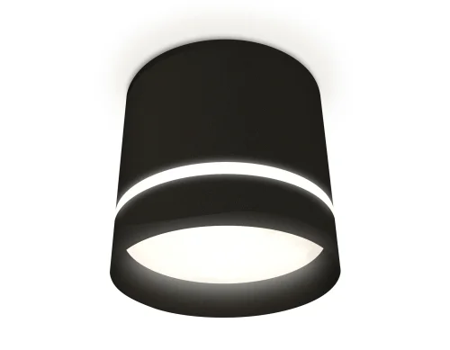 Светильник накладной XS8111006 Ambrella light чёрный 1 лампа, основание белое в стиле хай-тек круглый