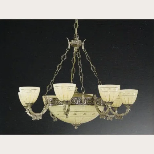 Люстра подвесная L 7054/8+3 Reccagni Angelo бежевая на 11 ламп, основание античное бронза в стиле классический 
