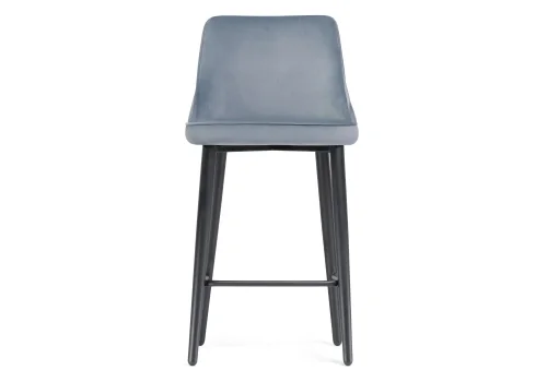 Полубарный стул Атани серо-синий / черный 528458 Woodville, серый/велюр, ножки/металл/чёрный, размеры - ****480*440 фото 2