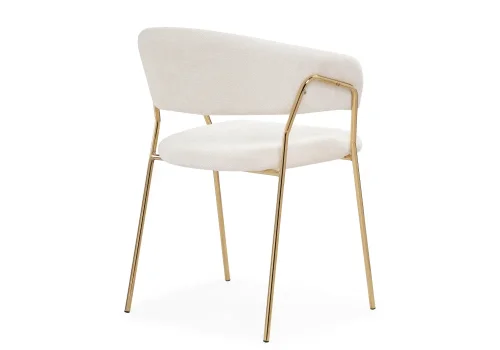 Стул на металлокаркасе Kamelia 1 white fabric / gold 15756 Woodville, белый/ткань, ножки/металл/золотой, размеры - ****600*520 фото 5