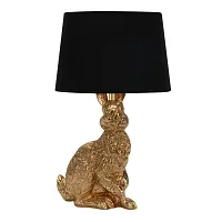 Настольная лампа Piacenza OML-19914-01 Omnilux чёрная 1 лампа, основание золотое металл в стиле современный животные
