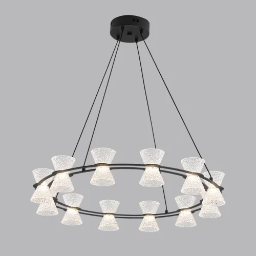 Люстра подвесная LED Vinora 8341/42L Lumion прозрачная на 1 лампу, основание чёрное в стиле современный хай-тек минимализм кольца фото 4 Люстра подвесная LED Vinora 8341/42L Lumion прозрачная на 1 лампу, основание чёрное в стиле современный хай-тек минимализм кольца фото 4