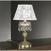 Настольная лампа P 7130 P Reccagni Angelo белая 1 лампа, основание золотое латунь металл в стиле классический 