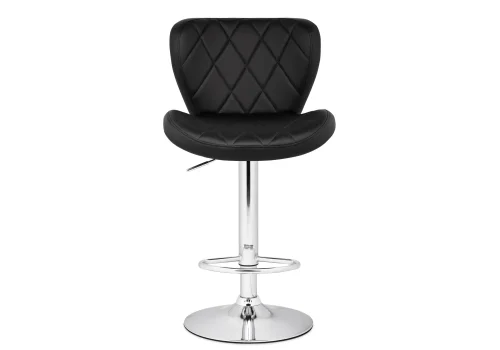 Барный стул Porch black / chrome 15507 Woodville, чёрный/искусственная кожа, ножки/металл/хром, размеры - *1100***470*530 фото 2