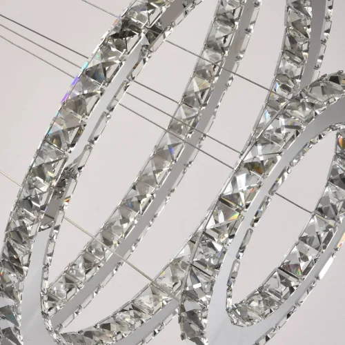 Люстра подвесная LED хрустальная Гослар 498011903 MW-Light прозрачная на 1 лампа, основание хром в стиле современный  фото 5