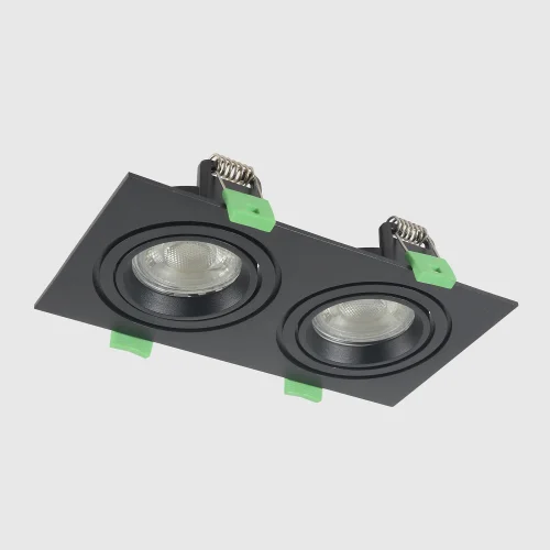 Светильник точечный CLT 002C2 BL V2 Crystal Lux чёрный на 2 лампы, основание чёрное в стиле современный прямоугольный фото 2
