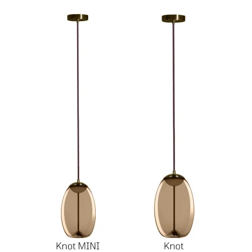 Светильник подвесной LED Knot 8135-A mini LOFT IT янтарный коричневый 1 лампа, основание латунь в стиле модерн  фото 6