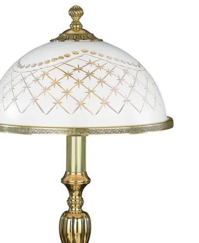 Настольная лампа P 7102 M Reccagni Angelo белая 2 лампы, основание золотое латунь металл в стиле классический  фото 2