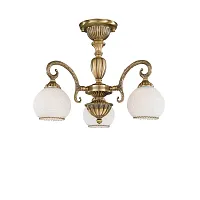 Люстра потолочная  PL 8420/3 Reccagni Angelo белая на 3 лампы, основание античное бронза в стиле классический 