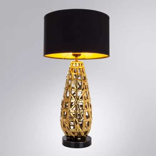 Настольная лампа Taiyi A4002LT-1GO Arte Lamp чёрная 1 лампа, основание золотое керамика в стиле классический  фото 2