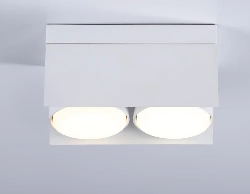 Светильник накладной TN70845 Ambrella light белый 2 лампы, основание белое в стиле современный хай-тек круглый фото 3