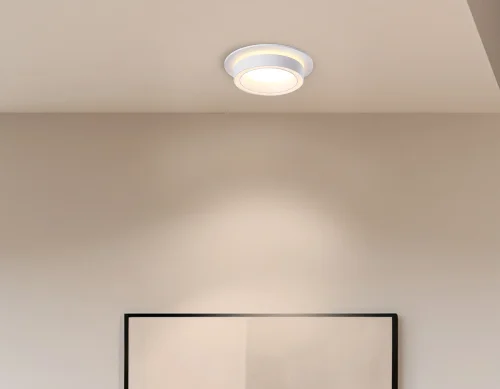 Светильник точечный TN5240 Ambrella light белый на 1 лампу, основание белое в стиле современный хай-тек круглый фото 6