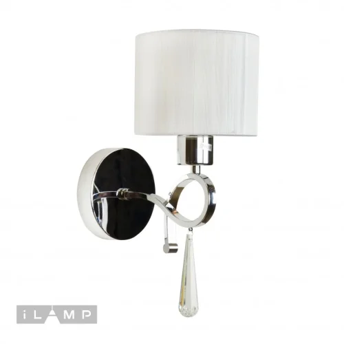 Бра Bella RM1029/1W CR iLamp белый на 1 лампа, основание хром в стиле современный американский  фото 2