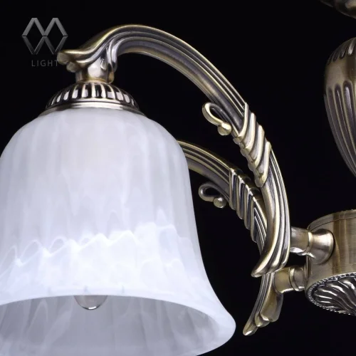 Люстра подвесная Ариадна 450014605 MW-Light белая на 5 ламп, основание античное бронза в стиле классика  фото 9