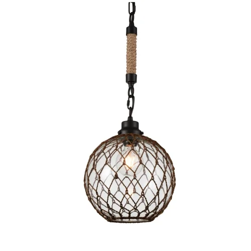 Светильник подвесной Juta SL238.033.01 ST-Luce коричневый прозрачный 1 лампа, основание чёрное в стиле лофт шар