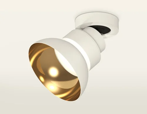 Светильник накладной XM8101101 Ambrella light золотой белый 1 лампа, основание белое в стиле современный хай-тек круглый фото 3