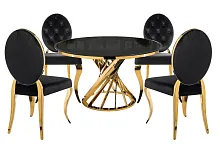 Обеденная группа Вандер black / gold 599481 Woodville на 1 , основание в стиле современный скандинавский 