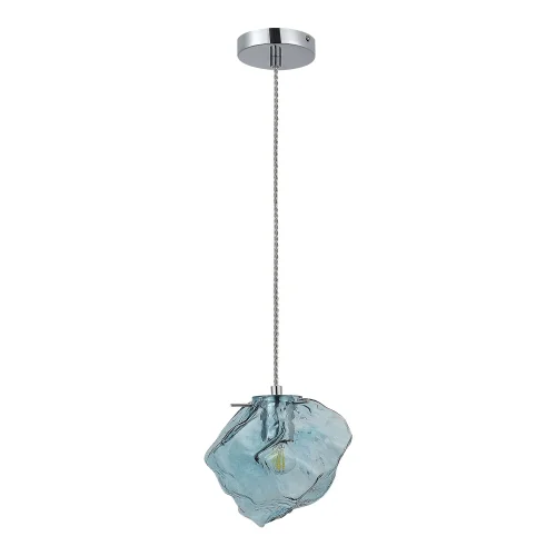 Светильник подвесной Portici SL1175.113.01 ST-Luce голубой 1 лампа, основание хром в стиле современный выдувное фото 2