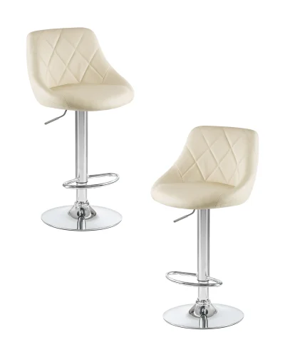 Стул барный набор 2 шт. SET-2 5007-LM LOGAN, цвет сиденья кремовый, цвет основания хром Dobrin, /экокожа, ножки/металл/хром, размеры - 840*1060***455*480 Стул барный набор 2 шт. SET-2 5007-LM LOGAN, цвет сиденья кремовый, цвет основания хром Dobrin, /экокожа, ножки/металл/хром, размеры - 840*1060***455*480