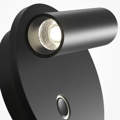 Бра с выключателем LED Ego C176WL-9W-2.7-4K-B Maytoni чёрный на 1 лампу, основание чёрное в стиле современный хай-тек для чтения фото 2