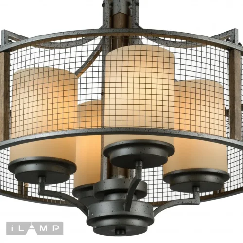 Люстра подвесная Twiga Loft6193-4 iLamp белая на 4 лампы, основание чёрное в стиле современный  фото 2