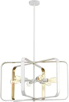 Люстра подвесная лофт Lois TL1177H-06WH Toplight золотая на 6 ламп, основание белое в стиле лофт современный 