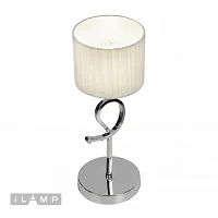 Настольная лампа Bella RM1029/1T CR iLamp белая 1 лампа, основание хром металл в стиле современный американский 