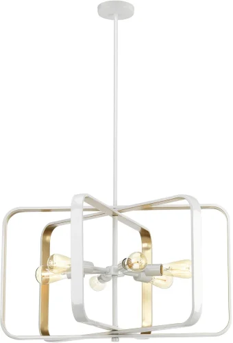 Люстра подвесная лофт Lois TL1177H-06WH Toplight золотая на 6 ламп, основание белое в стиле лофт современный 
