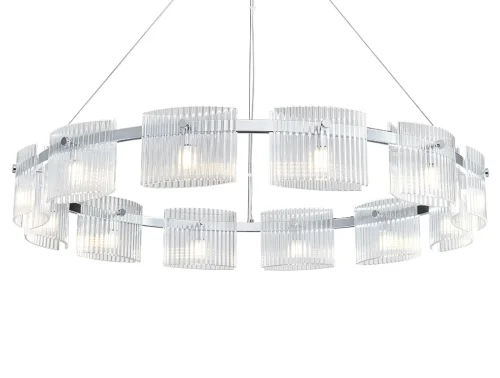 Люстра подвесная 4539+3/S chrome Newport прозрачная на 12 ламп, основание хром в стиле американский современный классический  фото 2