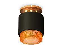 Светильник накладной Techno spot XS7511122 Ambrella light чёрный 1 лампа, основание золотое в стиле хай-тек современный круглый