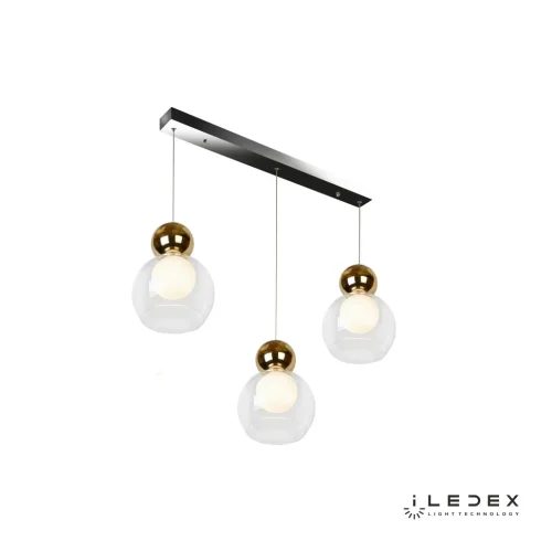 Светильник подвесной LED Blossom C4476-3L GL iLedex золотой прозрачный 1 лампа, основание хром в стиле современный хай-тек шар фото 4
