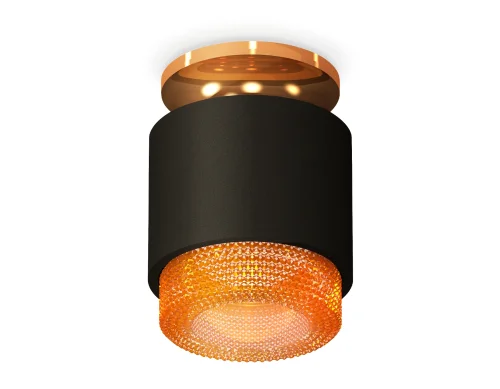 Светильник накладной Techno spot XS7511122 Ambrella light чёрный 1 лампа, основание золотое в стиле хай-тек современный круглый