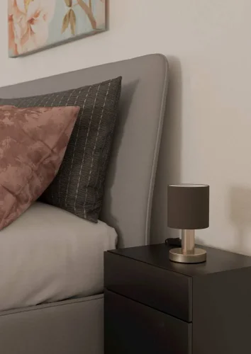 Настольная лампа Montetto 31842 Eglo коричневая на 1 лампу, основание матовое никель металл в стиле современный фото 3