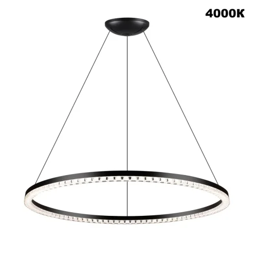 Светильник подвесной LED Monile 359711 Novotech чёрный на 1 лампу, основание чёрное в стиле хай-тек современный минимализм кольца фото 4