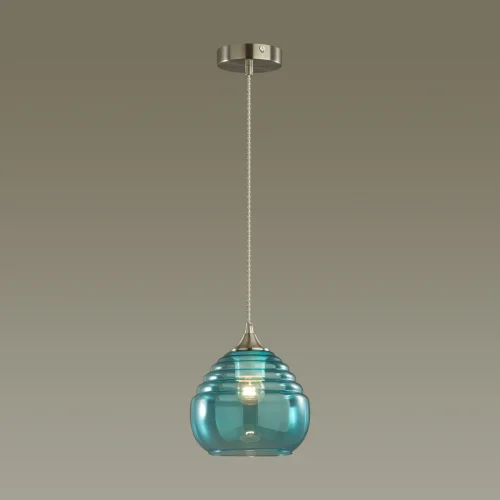 Светильник подвесной Lester 5287/1 Lumion голубой 1 лампа, основание никель в стиле модерн  фото 3