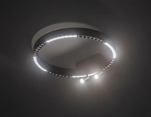 Светильник потолочный LED FL5806 Ambrella light чёрный 1 лампа, основание чёрное в стиле современный хай-тек кольца фото 2