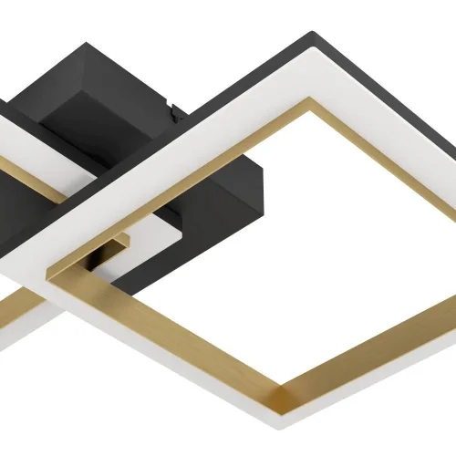 Светильник потолочный LED Calliera 901225 Eglo чёрный матовый латунь на 1 лампу, основание чёрное матовое латунь в стиле современный хай-тек фото 3