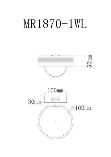 Бра LED Vinsent MR1870-1WL MyFar прозрачный на 1 лампа, основание белое в стиле современный хай-тек  фото 4