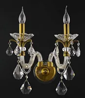 Бра  ALICANTE AP2 Crystal Lux без плафона 2 лампы, основание бронзовое прозрачное в стиле классика 