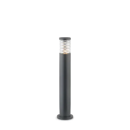 Парковый светильник TRONCO PT1 H80 ANTRACITE Ideal Lux уличный IP44 чёрный серый на 1 лампу, плафон прозрачный в стиле современный E27