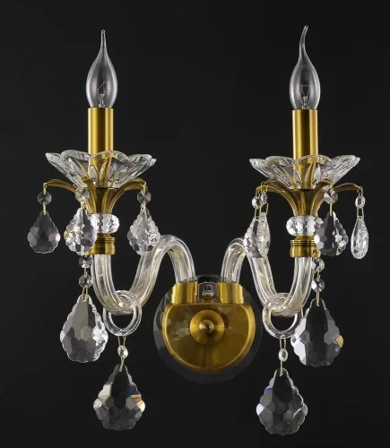 Бра  ALICANTE AP2 Crystal Lux без плафона на 2 лампы, основание бронзовое прозрачное в стиле классический 